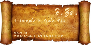 Hrivnyák Zsófia névjegykártya